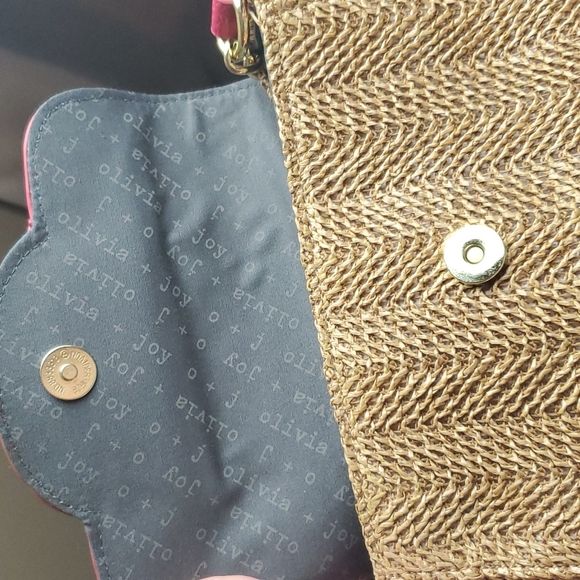 Olivia and Joy Janice Shoulder Bag Tan Straw/Fushcia - Picture 5 of 11